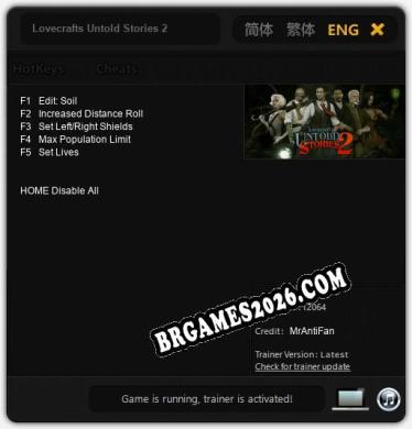 Lovecrafts Untold Stories 2: TRAINER E CHEATS (V1.0.65)