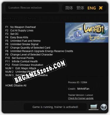 Trainer Lunaton Rescue mission [PC] - 15 funções ativas
