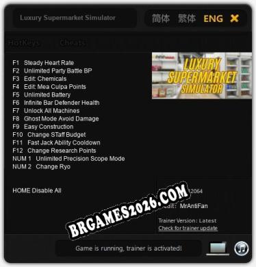 Luxury Supermarket Simulator: Trainer Completo (v1.0.17)
