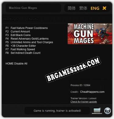 Cheats e trainer Machine Gun Mages +8 [Verificado funcionando]