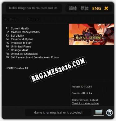 Makai Kingdom Reclaimed and Rebound: Trainer Atualizado v1.7 (todos os cheats)