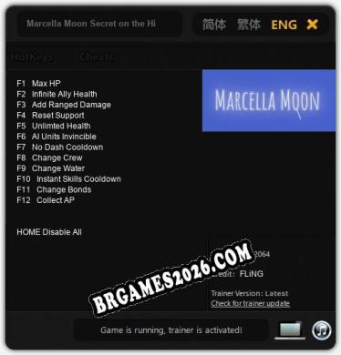 Marcella Moon Secret on the Hill Trainer - 12 funções [Download Gratuito]