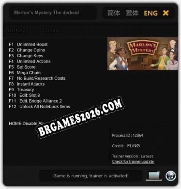 Trainer e cheats para Marlon’s Mystery The darkside of crime - 12 opções