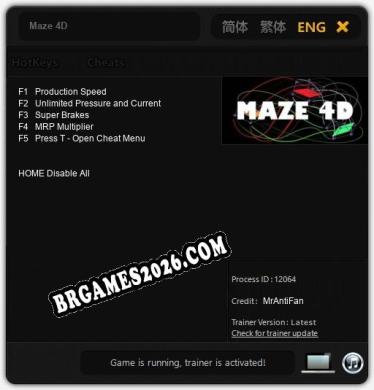 Maze 4D Trainer +5 by MrAntiFan [Última versão]