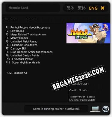 Meander Land - Trainer Funcional +11 funções