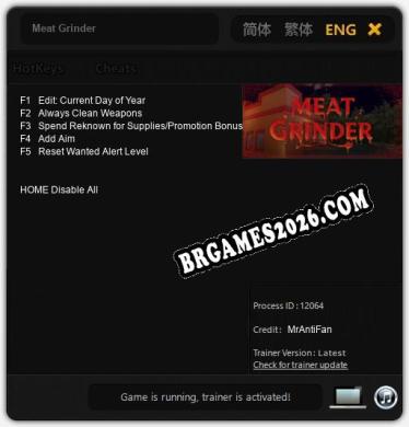 Trainer Meat Grinder [PC] - 5 funções ativas