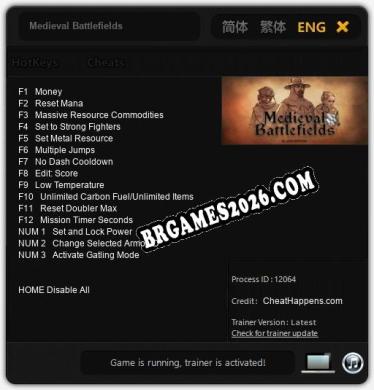 Trainer para Medieval Battlefields [v1.0.8]
