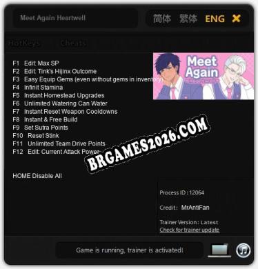 Meet Again Heartwell: Trainer Atualizado v1.4 (todos os cheats)
