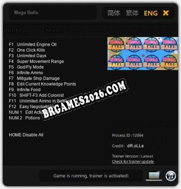 Cheats Mega Balls - Trainer v5.3 por dR.oLLe
