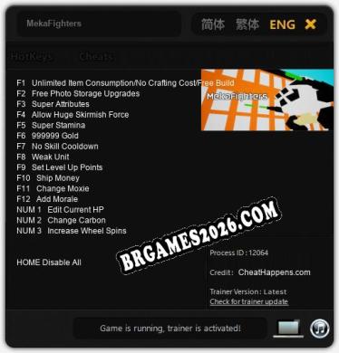 MekaFighters: Trainer Gratuito (+15 cheats)