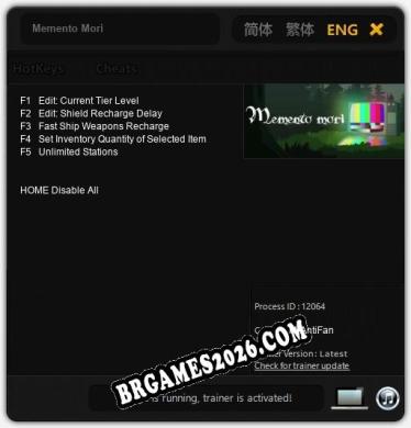 Trainer e cheats para Memento Mori - 5 opções