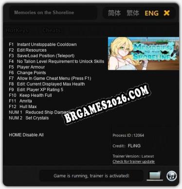 Memories on the Shoreline Trainer - 14 funções [Download Gratuito]
