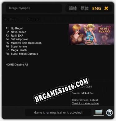 Merge Nymphs Trainer - 8 funções [Download Gratuito]