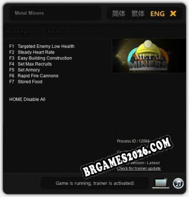 Trainer e cheats para Metal Miners - 7 opções