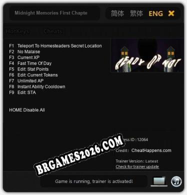 Cheats e trainer Midnight Memories First Chapter +9 [Verificado funcionando]