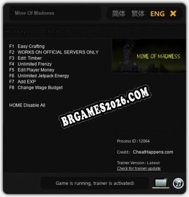 Mine Of Madness - Cheat Trainer +8 [Edição CheatHappens.com]