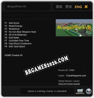 MinigolfPark VR - Cheat Trainer +9 [Edição CheatHappens.com]