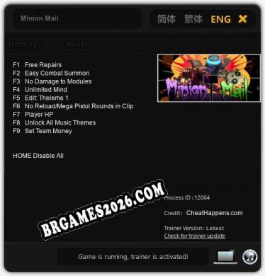 Trainer Minion Mail [PC] - 9 funções ativas