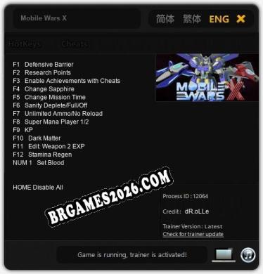 Mobile Wars X: Trainer Completo (v3.0.87)