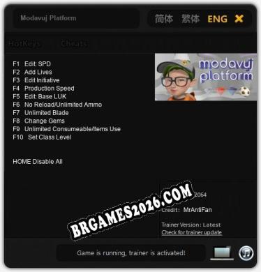Cheats e trainer Modavuj Platform +10 [Verificado funcionando]