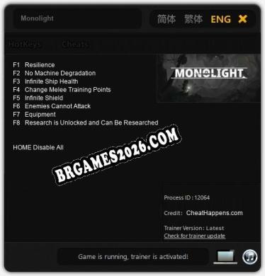 Monolight - Cheat Trainer +8 [Edição CheatHappens.com]
