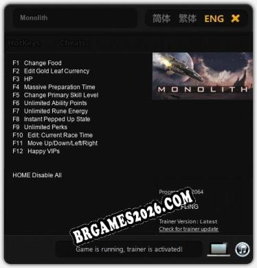 Trainer Monolith [PC] - 12 funções ativas
