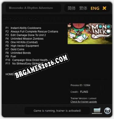 Mononeko A Rhythm Adventure: Trainer Atualizado v1.1 (todos os cheats)