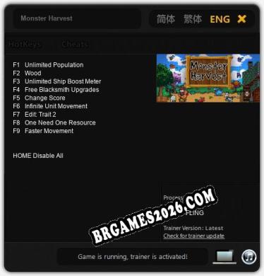 Monster Harvest - Cheat Trainer +9 [Edição FLiNG]