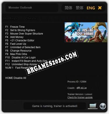 Cheats Monster Outbreak - Trainer v1.5 por dR.oLLe