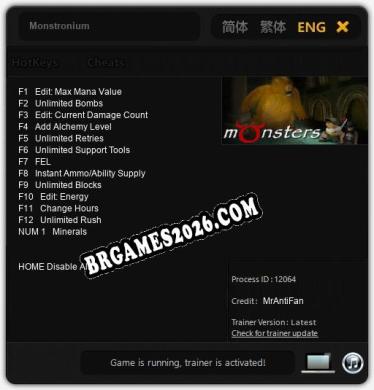 Monstronium - Cheat Trainer +13 [Edição MrAntiFan]