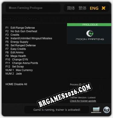 Moon Farming Prologue Trainer - 14 funções [Download Gratuito]
