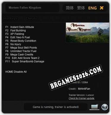 Mortem Fallen Kingdom: TRAINER E CHEATS (V1.0.76)