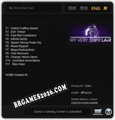 Cheats e trainer My Very Own Lair +11 [Verificado funcionando]
