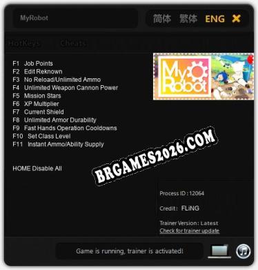 Trainer MyRobot [PC] - 11 funções ativas