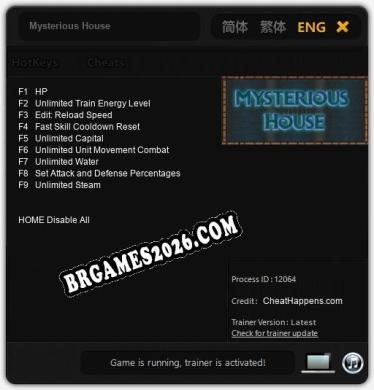 Mysterious House: TRAINER E CHEATS (V1.0.35)