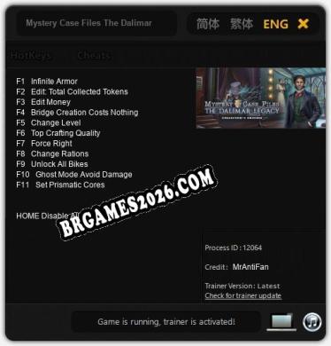 Mystery Case Files The Dalimar Legacy Collectors Edition - Cheat Trainer +11 [Edição MrAntiFan]