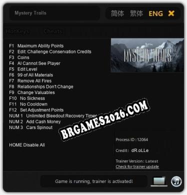 Cheats Mystery Trails - Trainer v4.3 por dR.oLLe