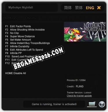 Mythokyn Nightfall: Trainer Gratuito (+12 cheats)