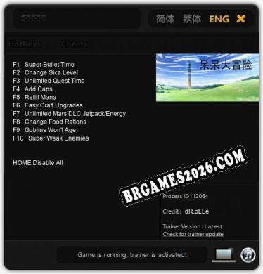 Trainer 呆呆大冒险 [PC] - 10 funções ativas