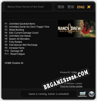 Nancy Drew Secret of the Scarlet Hand Trainer - 11 funções [Download Gratuito]