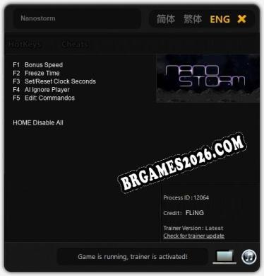 Trainer e cheats para Nanostorm - 5 opções