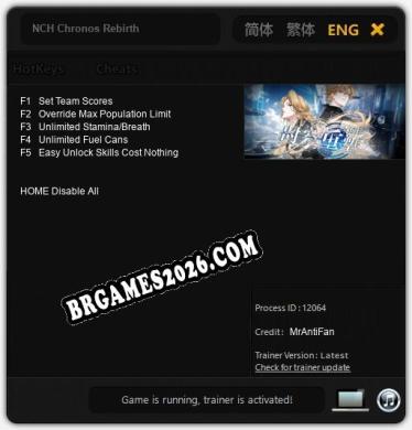 NCH Chronos Rebirth: Trainer +5 [v1.6]