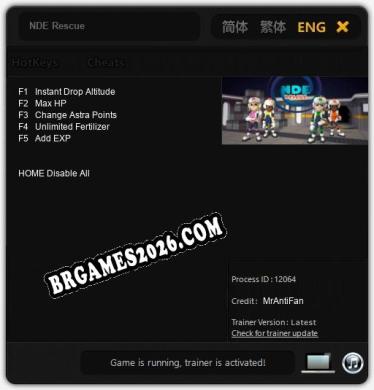 NDE Rescue: Trainer Atualizado v1.1 (todos os cheats)