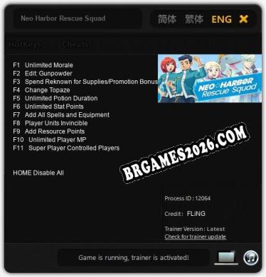 Neo Harbor Rescue Squad: Trainer Atualizado v1.4 (todos os cheats)