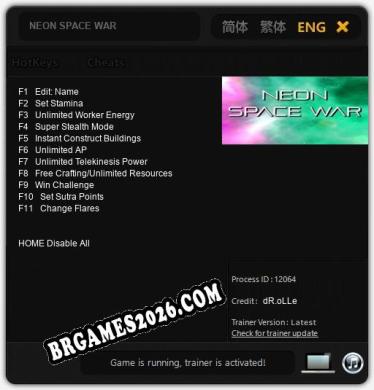 NEON SPACE WAR Trainer +11 by dR.oLLe [Última versão]