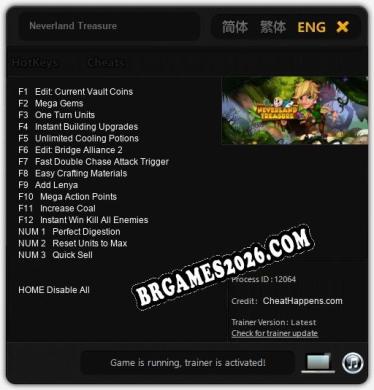 Cheats e trainer Neverland Treasure +15 [Verificado funcionando]