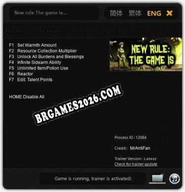 New rule The game is... Trainer - 7 funções [Download Gratuito]