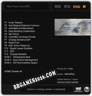 Trainer para New Years Eve 2020 [v1.0.3]