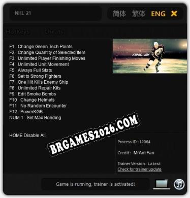 NHL 21 Trainer +13 by MrAntiFan [Última versão]