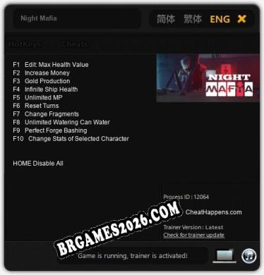 Night Mafia Trainer - 10 funções [Download Gratuito]